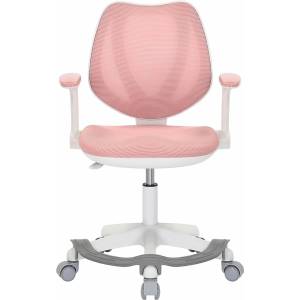RFG Детски стол RFG Sweety White, до 100кг, меш, полипропиленова база, газов механизъм за регулиране на височината, розов (606LD2/WHITE/HZ3016)