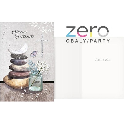 Přání s textem kondolence + obálka - kameny – Sleviste.cz