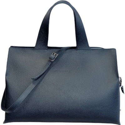 My Love bag větší kožená kabelka tmavě modrá