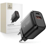 Tech-Protect nca45w-gan 2-портово мрежово зарядно pd 45w / qc3.0 черно (5906302335992)