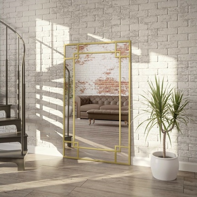 Alfaram Loftové zrkadlo so zlatými priečkami z MDF – GABRIELA 60x120