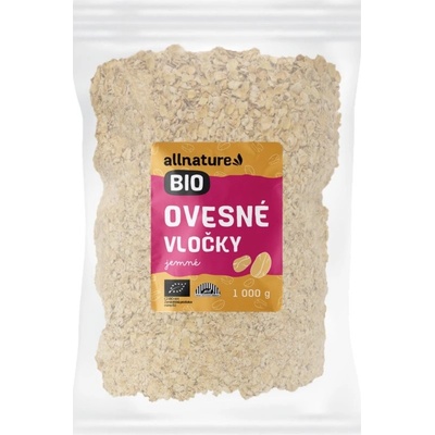 Allnature Ovesné vločky jemné bio 1 kg – Zboží Dáma