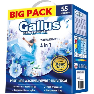 Gallus Universal prací prášek na bílé a barevné prádlo 55 PD 3,05 kg