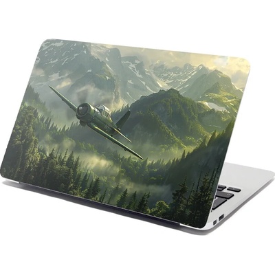 Sablio Samolepka na notebook Bojové letadlo v horách - 38x26 cm – Zboží Živě