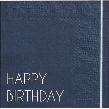 Ginger Ray Салфетки "Happy Birthday" в Тъмносиньо