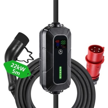 IMMAX cestovní nabíjecí stanice pro elektromobily NSE002 22kW 3fázová 16A IEC 62196 Typ 2 CEE na Schuko 1 fáze
