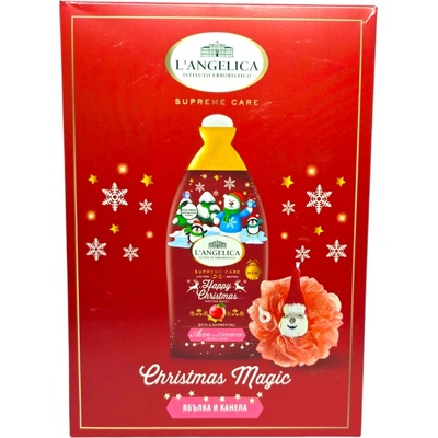L'ANGELICA подаръчен комплект, Душ гел 500мл, Гъба за баня, Ябълка и Канела