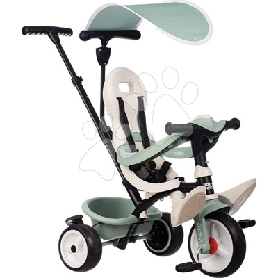 Smoby a kočík v jednom s vysokou opierkou Baby Balade Tricycle Life so slnečníkom brzdou a tichými EVA kolesami zelená