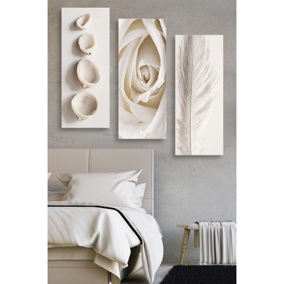ASIR Sada nástěnných obrazů BÍLÁ RŮŽE 70 cm MDF