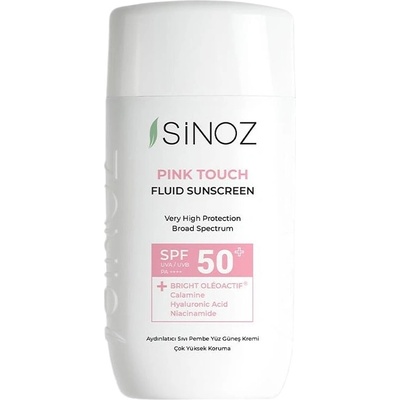 Sinoz Слънцезащитен флуид за лице Pink Touch, за светла кожа, SPF50+, 50 ml
