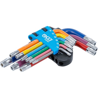 BGS Technic Zástrčné klíče T-profil pro TORX) T10 ÷ T50 Vícebarevné, krátké (Sada 9 ks BGS 74460
