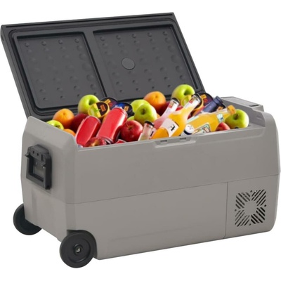 zahrada-XL Chladicí box s kolečky a adaptérem černý a šedý 36 l PP a PE