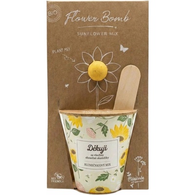 Blossombs Semínková bomba s květináčem - Děkuji - slunečnicový mix – Zboží Dáma