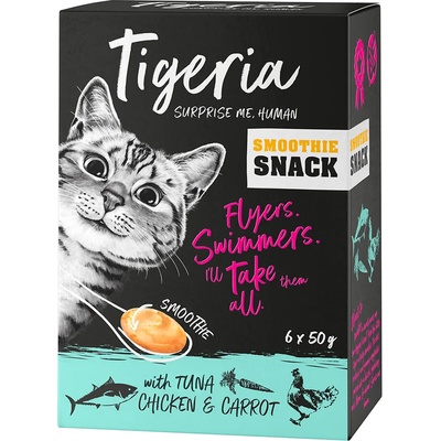 Tigeria 24х50г Smoothie Snack Tigeria, лакомство за котки - риба тон, пиле и моркови