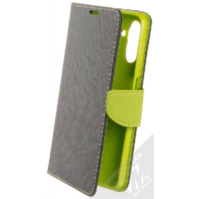 1Mcz Fancy Book flipové pouzdro pro Samsung Galaxy A04s, Galaxy A13 5G modrá limetkově zelená (blue lime)