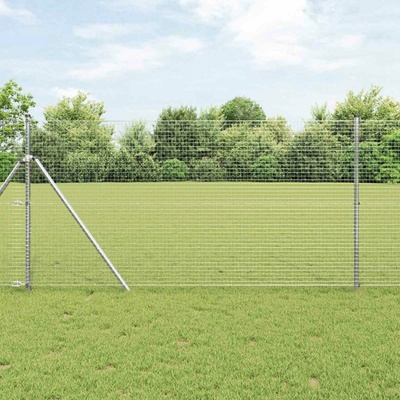 vidaXL Svařovaný drátěný plot 5000 x 120 cm Stříbrná