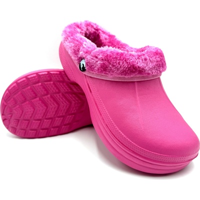Dámské clogsy plné s kožíškem TexBase růžová – Zboží Dáma