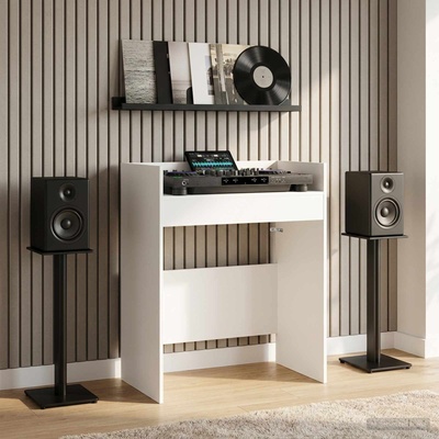 vidaXL DJ маса Бяло 82 x 45 x 102 см Инженерна дървесина (8006748)