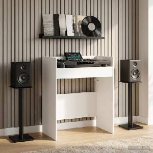 vidaXL DJ маса Бяло 82 x 45 x 102 см Инженерна дървесина (8006748)