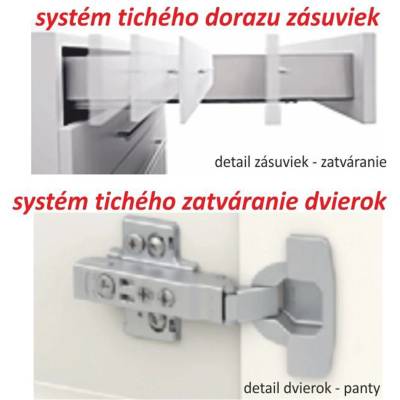 Кухня Line 260 cm Бяло с Дъб Сонома