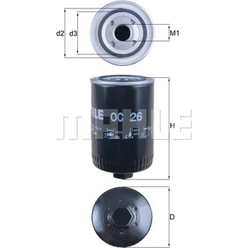 Olejový filter MAHLE ORIGINAL OC 26 (OC26)