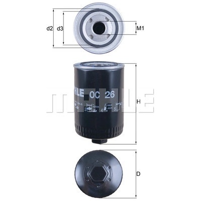 Olejový filter MAHLE ORIGINAL OC 26 (OC26)