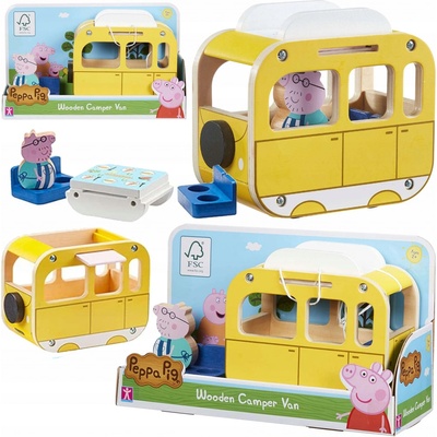 TM Toys Peppa Pig Drevený karavan a figúrka Otecko