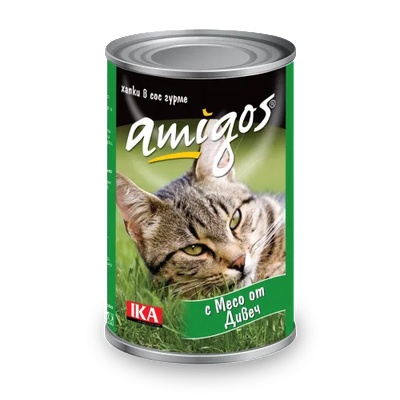 Amigos Game Adult Cat - Консерва за израснали котки с дивеч 415 гр