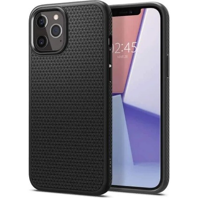 Spigen Liquid Air Case - силиконов (TPU) калъф с висока степен на защита за iPhone 12 Pro Max (черен)