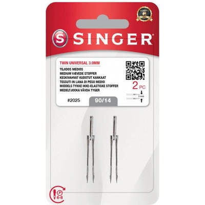 Singer 2025 - 90/14, 3, 0 mm - 2x Игла за шевна машина (N202514M203)
