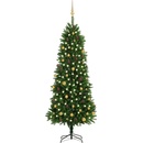 zahrada-XL Umělý vánoční stromek s LED diodami a sadou koulí 240 cm zelený
