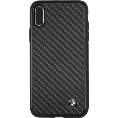 BMW Луксозен Карбонов Калъф за iPhone XS/X, BMW Carbon Case, Черен (BMHCPXMBC)