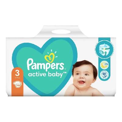 Pampers Active Baby Миди GPP, пелени, №3, 104бр (59202-P)