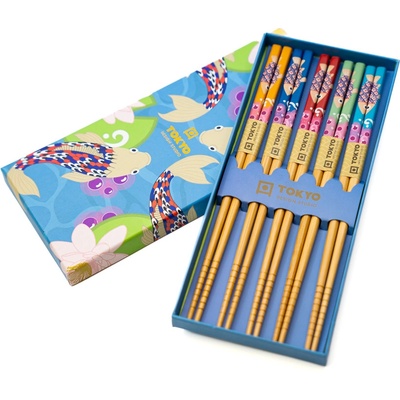Tokyo Design Set dřevěných hůlek Blue Lotus 5 ks