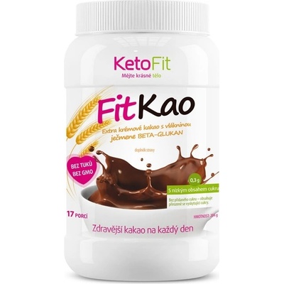 KetoFit FitKao jediný kakaový nápoj do proteinové diety 204 g