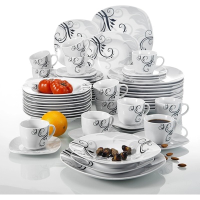 VEWEET ZOEY jedálenská sada z porcelánu 60 dielna