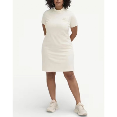 PUMA Classics Ribbed Tee Dress Off White