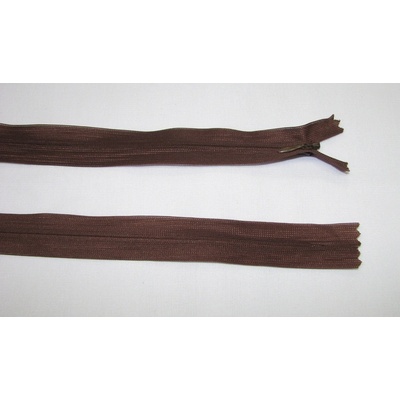 Zips krytý 3mm hnedá nedeliteľný 55cm dederon