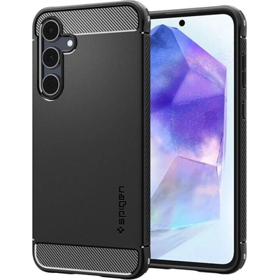Spigen Противоударен Силиконов Калъф за Samsung A16, Spigen Rugged Armor Case, Черен (ACS08891)