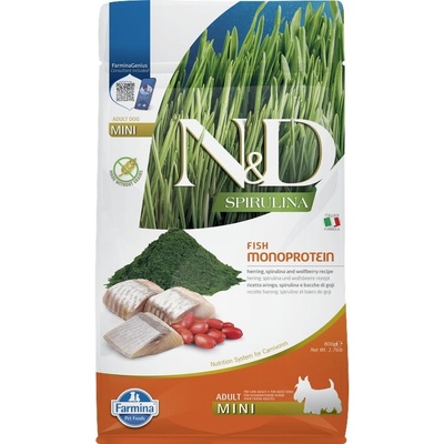 N&D Spirulina Dog Adult Mini Herring and Goji 0,8 kg