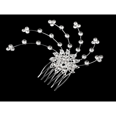 Prima-obchod Hřeben do vlasů s broušenými kamínky hand made, barva crystal