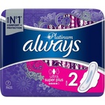 Always Дамски превръзки с крилца Always Platinum - Ultra Super Plus, 7 броя
