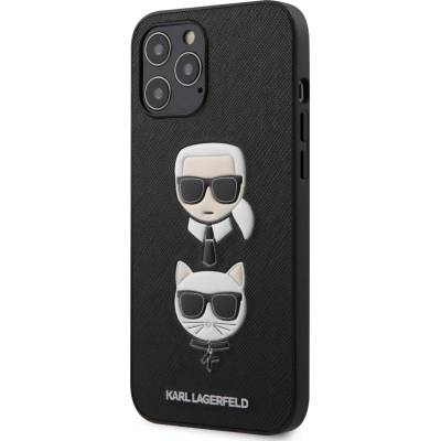 KARL LAGERFELD Гръб Karl Lagerfeld Saffiano Karl and Choupette Heads Case за iPhone 12 Pro Max 6.7 - Черен