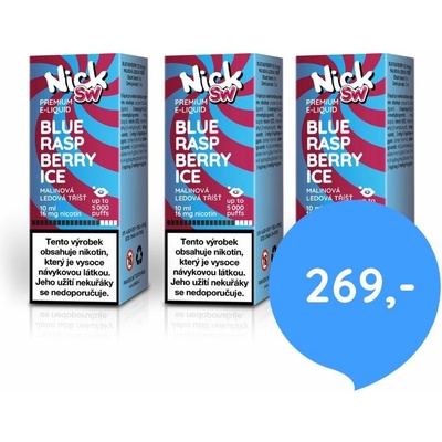 Nick SW BLUE RASPBERRY ICE 10 ml 16 mg 3 ks