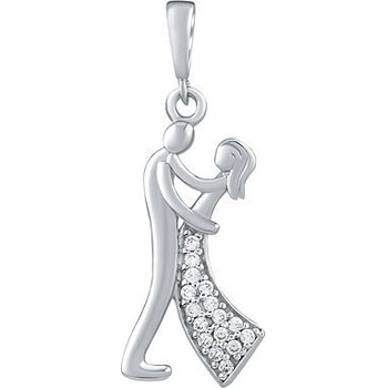 SILVEGO Strieborný prívesok tanečníci s Brilliance Zirconia PRGPAP0631PS