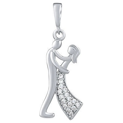 SILVEGO Strieborný prívesok tanečníci s Brilliance Zirconia PRGPAP0631PS