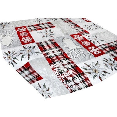 Mondo Vianočný ženilkový obrus „Červená elegancia“ Chenille IT041 90x90 cm