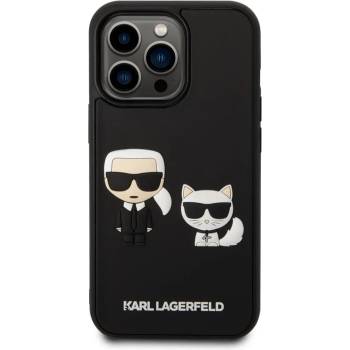 Image 1 of KARL LAGERFELD Гръб Karl Lagerfeld and Choupette 3D Case за iPhone 14 Pro - Черен