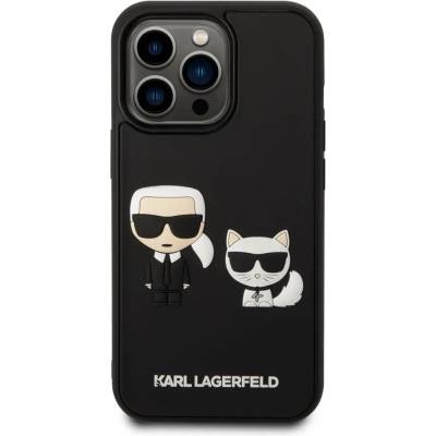 KARL LAGERFELD Гръб Karl Lagerfeld and Choupette 3D Case за iPhone 14 Pro - Черен