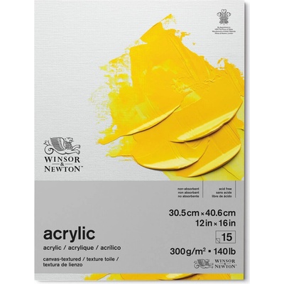 Winsor & Newton Blok na akrylové barvy Winsor & Newton, 300 g/m2 - 31 x 41 cm